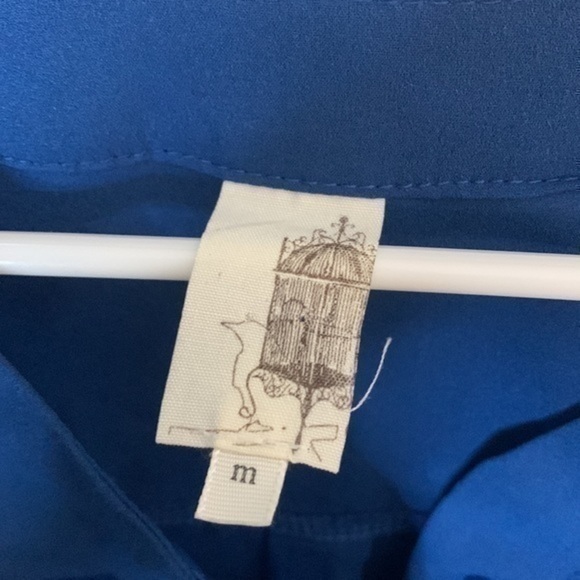 Anthropologie Birdcage Zipper Quarter Button Up Top Size Medium - Picture 4 of 5